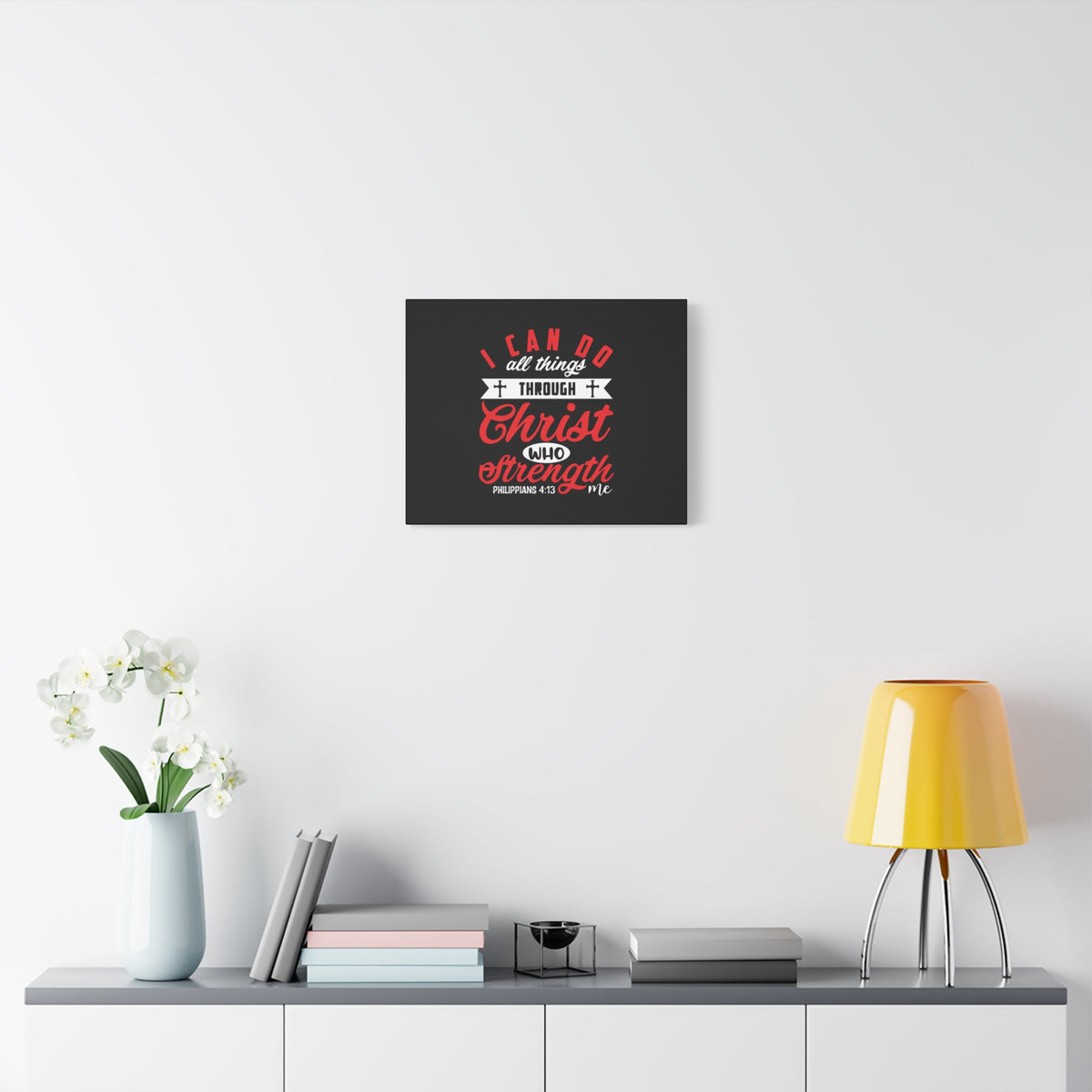 Scripture Canvas Strengthen Philippians 4:13 Christian Wall Art Bible Verse Print Ready to Hang