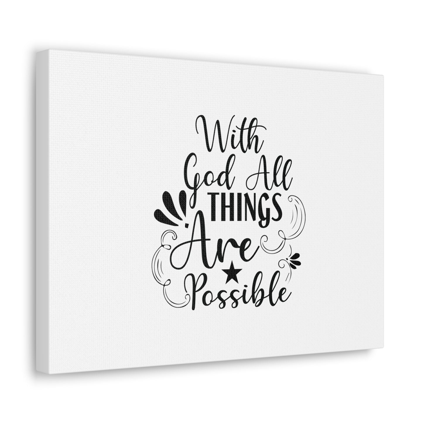 With God All Things Are Possible Matthew 19:26 Christian Wall Art Bible Verse Print Ready to Hang