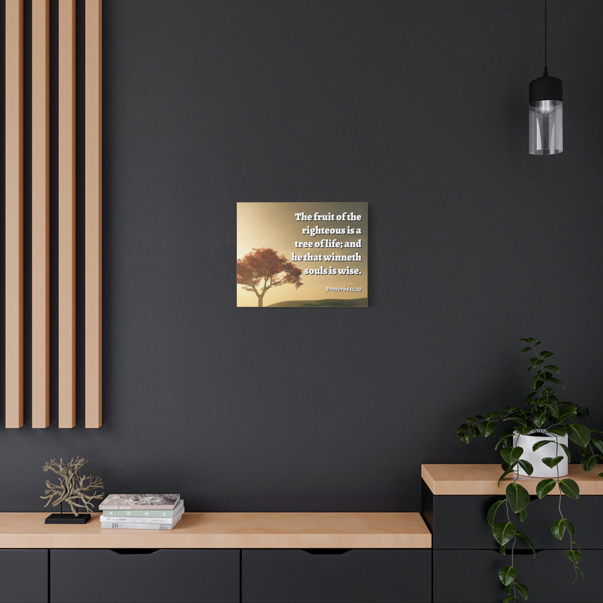 Scripture Canvas Tree Of Life Proverbs 11:30 Christian Wall Art Bible Verse Print Ready to Hang