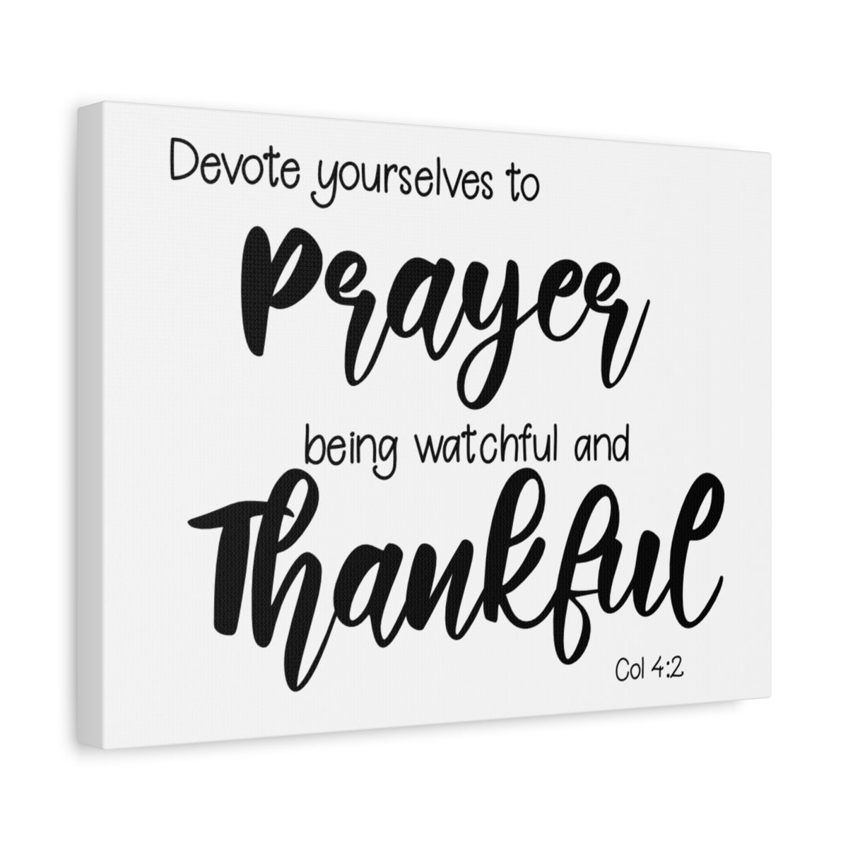 Scripture Canvas Watchful And Thankful Col 4:2 Christian Wall Art Bible Verse Print Ready to Hang