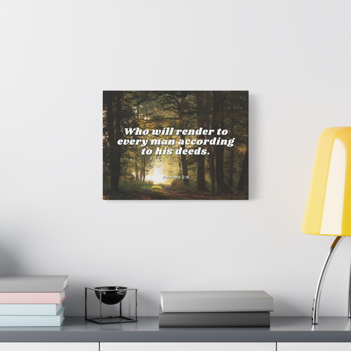 Scripture Canvas Rendered By God Romans 2:6 Christian Wall Art Bible Verse Print Ready to Hang