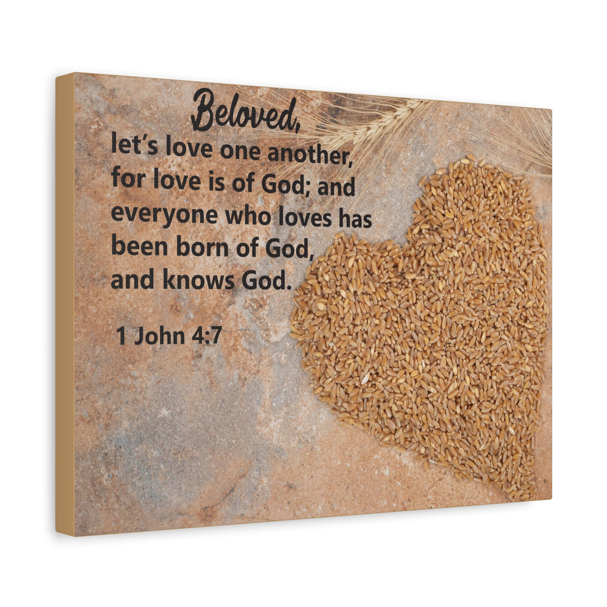 Scripture Canvas Let's Love One Another 1 John 4:7 Christian Wall Art Bible Verse Print Ready to Hang
