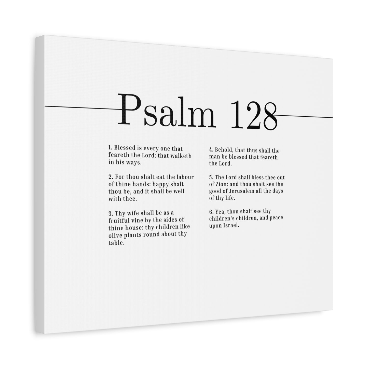 Scripture Canvas Blessed Is Every One Psalm 128 Christian Wall Art Bible Verse Print Ready to Hang