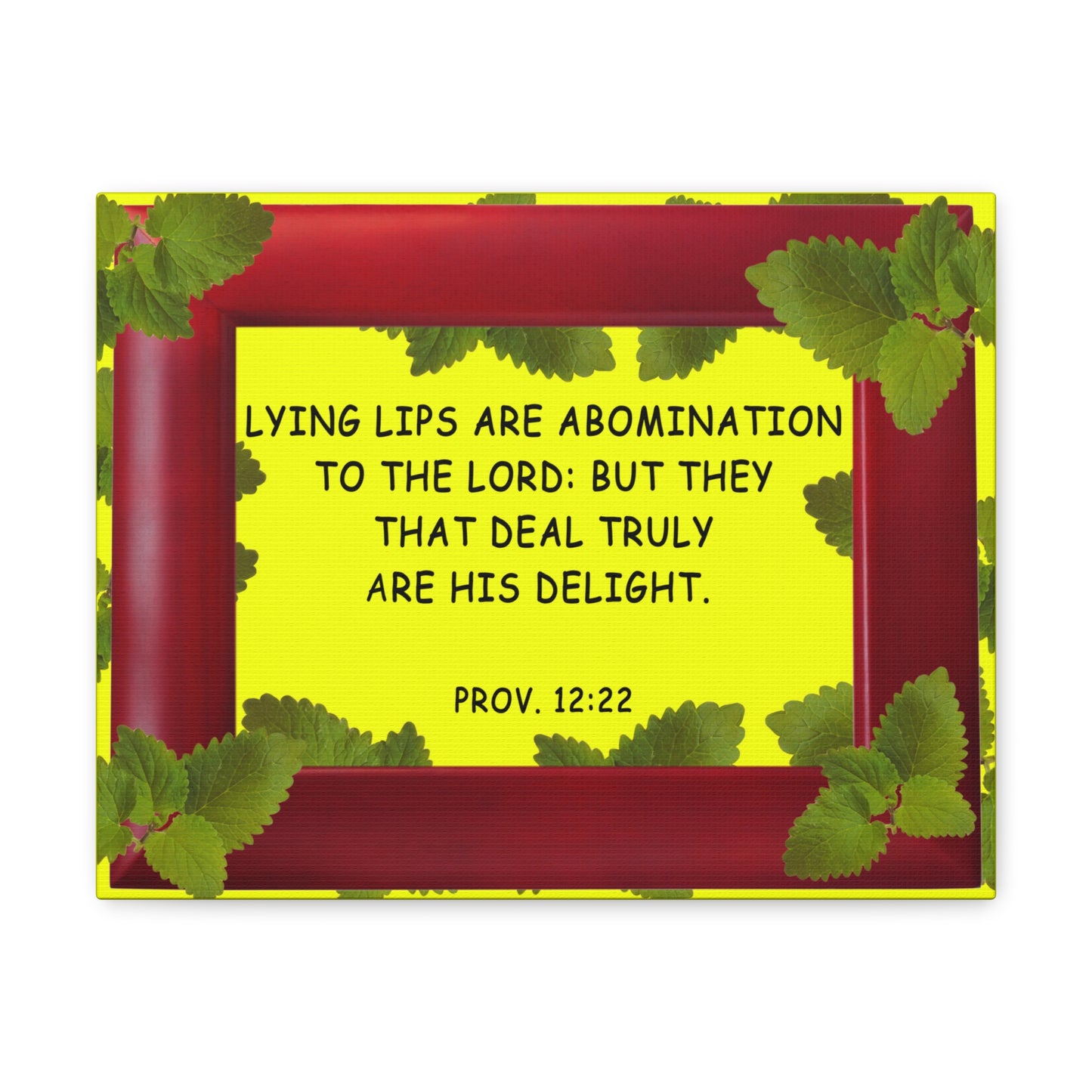 To The Lord Proverbs 12:22 Bible Verse Canvas Christian Wall Art Bible Verse Print Ready To Hang