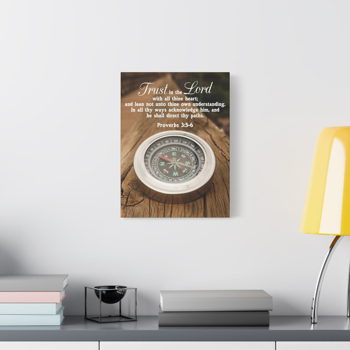 Scripture Canvas Direct Thy Paths Proverbs 3:5-6 Christian Wall Art Bible Verse Print Ready to Hang
