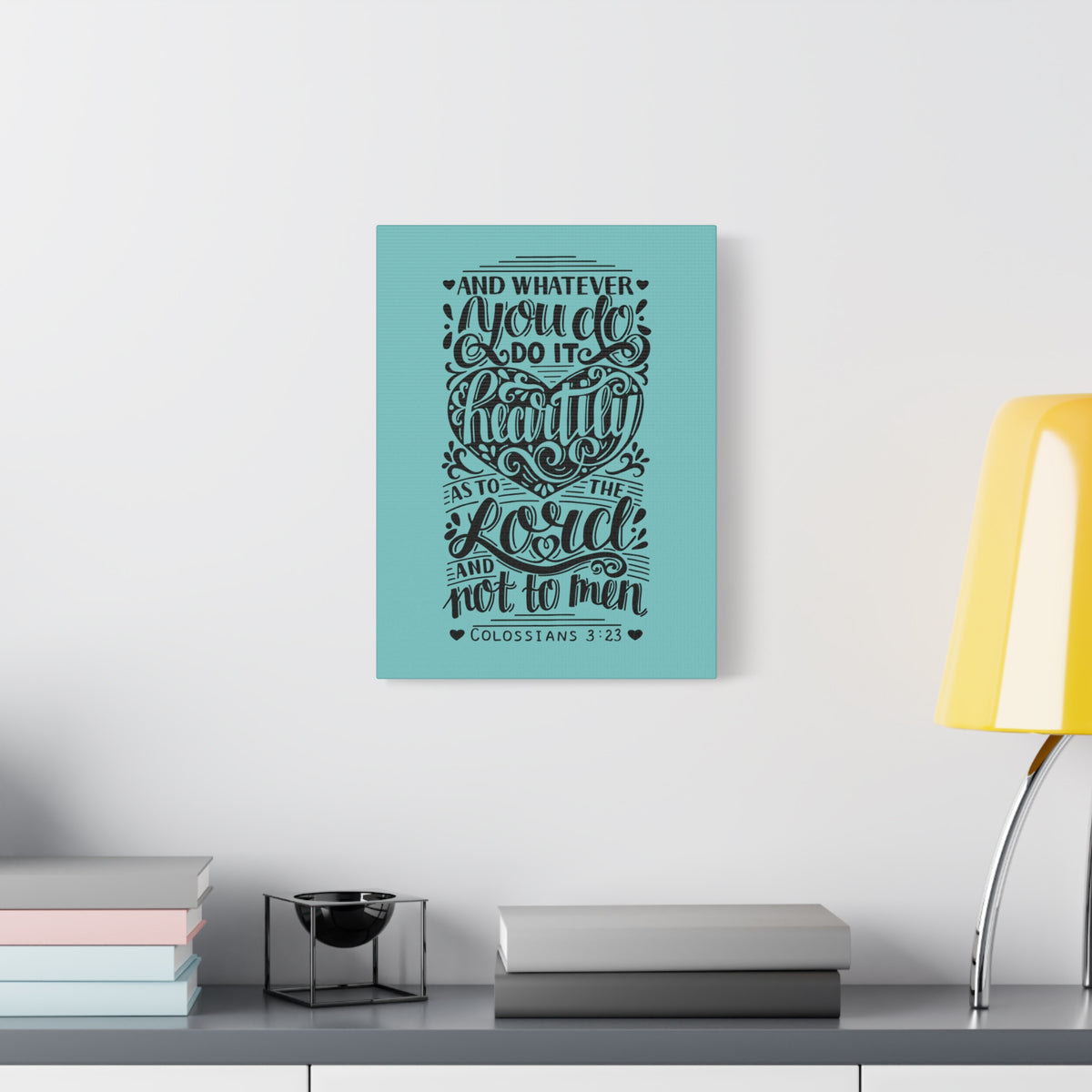 Scripture Canvas As To The Lord Colossians 3:23 Christian Wall Art Bible Verse Print Ready to Hang
