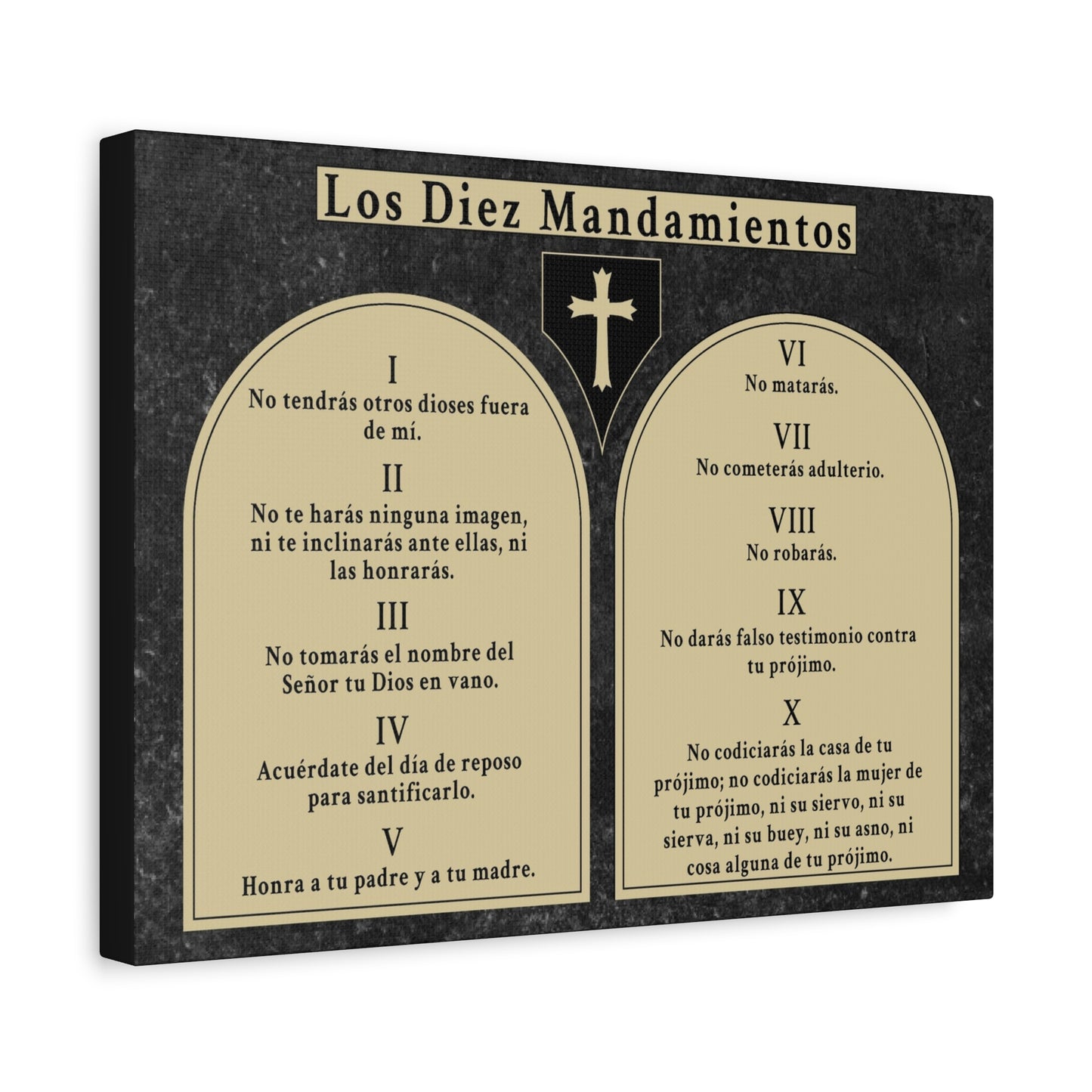 Scripture Walls 10 Commandments Spanish Los Diez Mandamientos Tablets Bible Verse Canvas Christian Wall Art Ready to Hang Unframed