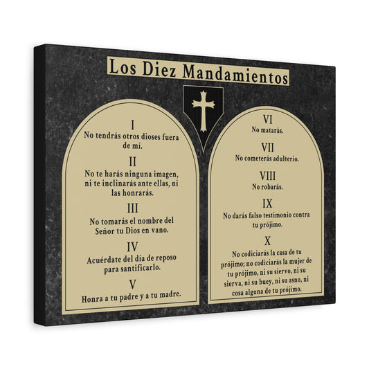 Scripture Walls 10 Commandments Spanish Los Diez Mandamientos Tablets Bible Verse Canvas Christian Wall Art Ready to Hang Unframed
