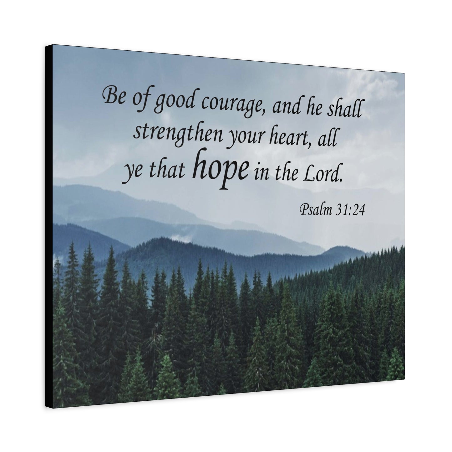 Bible Verse Canvas Be of Good Courage Psalm 31:24 Wall Art Christian Home Decor