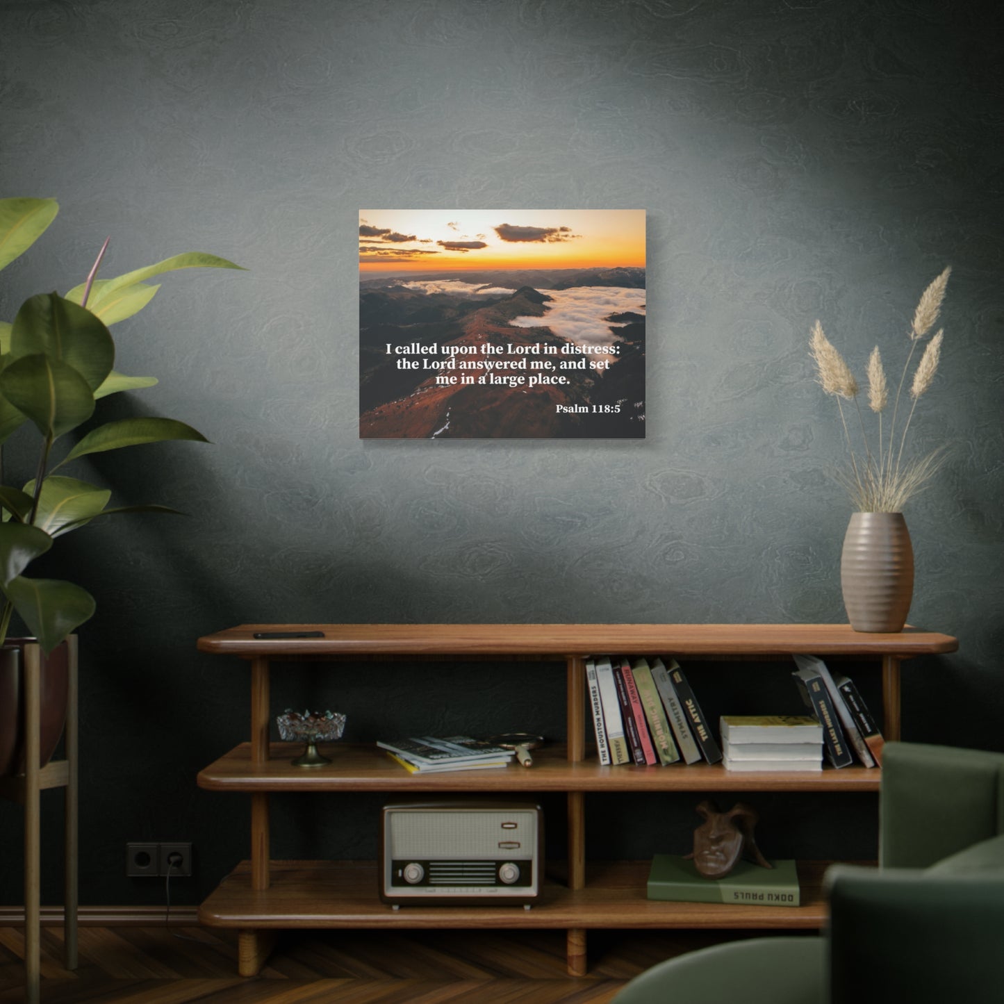Bible Verse Canvas Called on the Lord Psalm 118:5 Wall Art Christian Home Decor