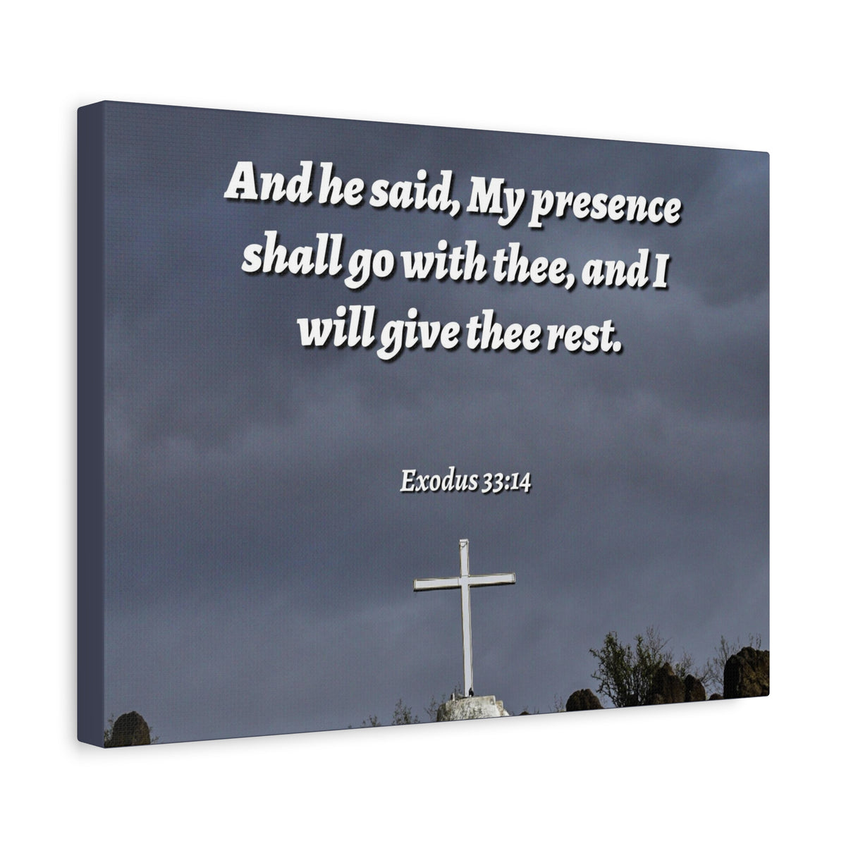 Scripture Canvas My Presence Exodus 33:14 Christian Wall Art Bible Verse Print Ready to Hang