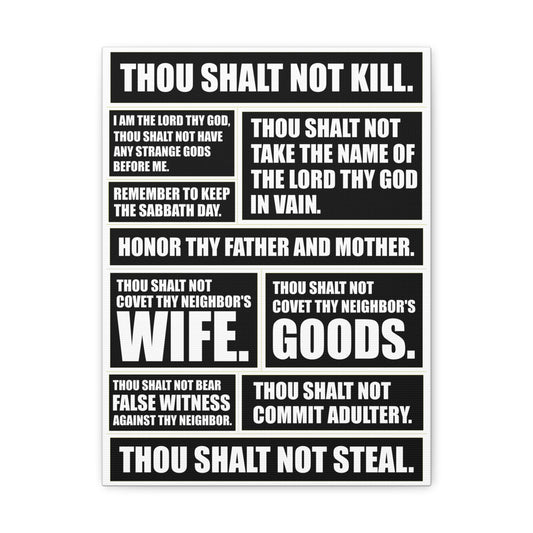 The Ten Commandments Deuteronomy 4:13 Christian Wall Art Print Ready to Hang