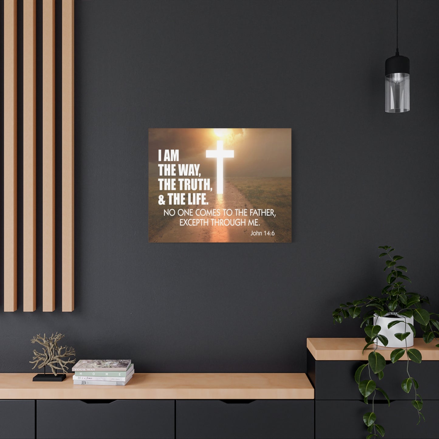 Bible Verse Canvas I Am The Way John 14:6 Wall Art Christian Home Decor