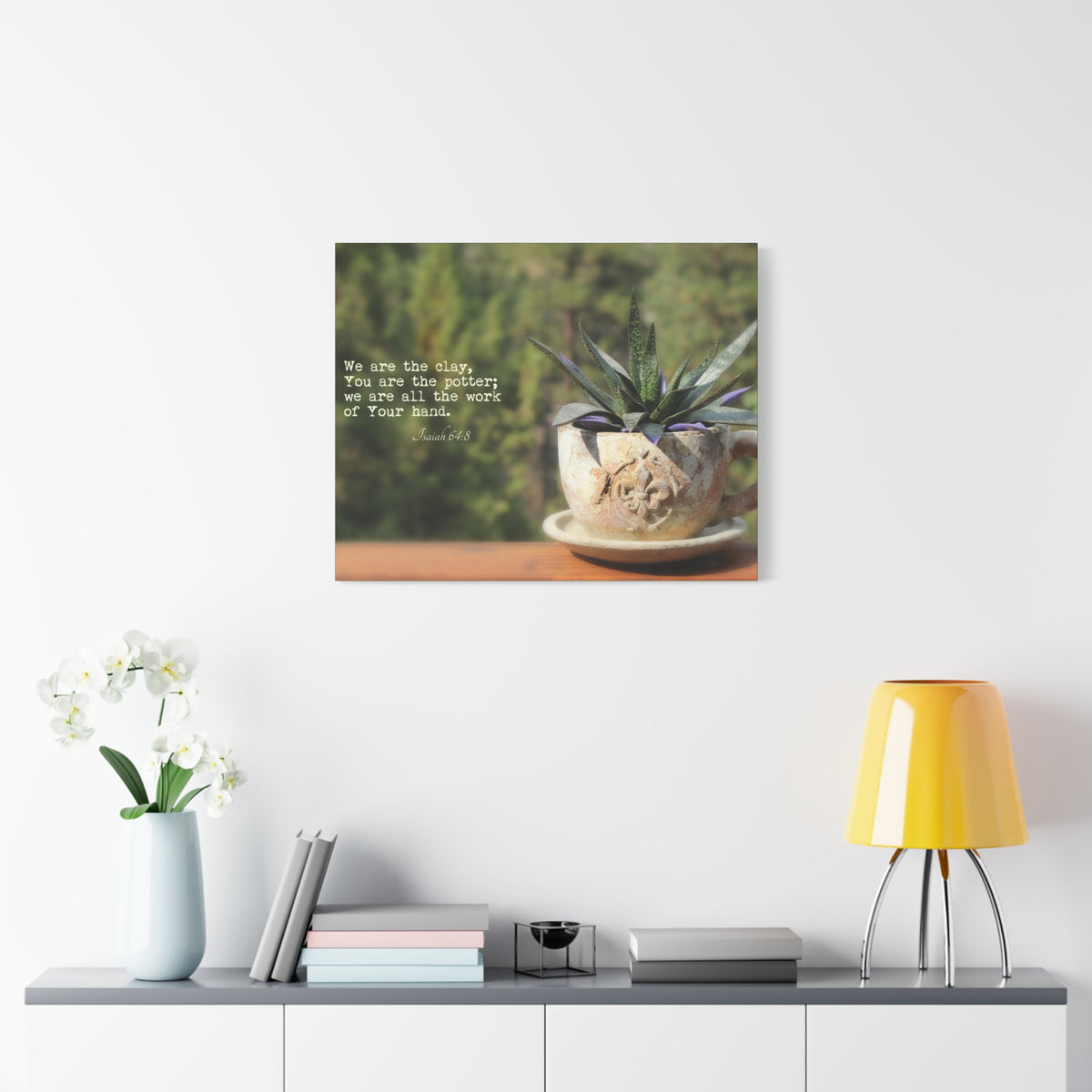 Scripture Canvas We Are The Clay Isaiah 64:8 Christian Wall Art Bible Verse Print Ready to Hang