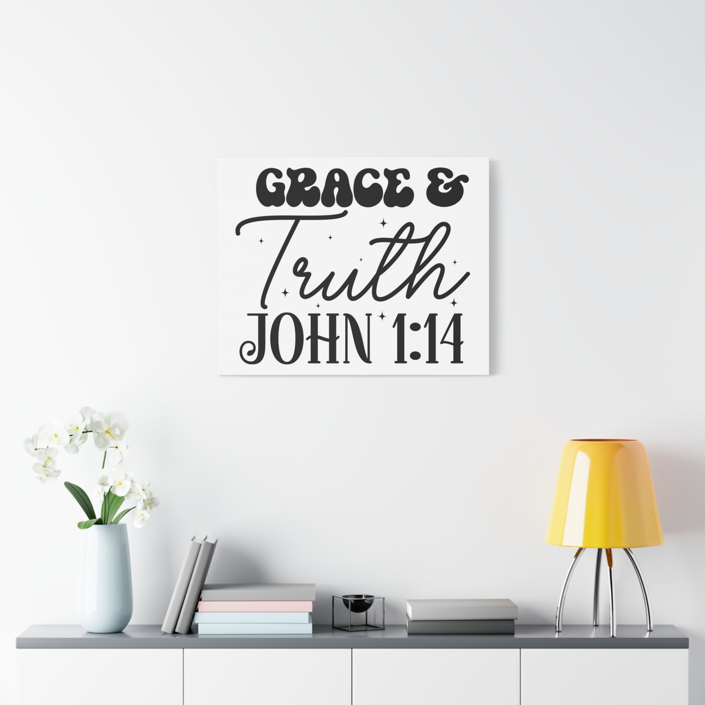 Scripture Walls John 1:14 Grace and Truth Bible Verse Canvas Christian Wall Art Ready to Hang Unframed