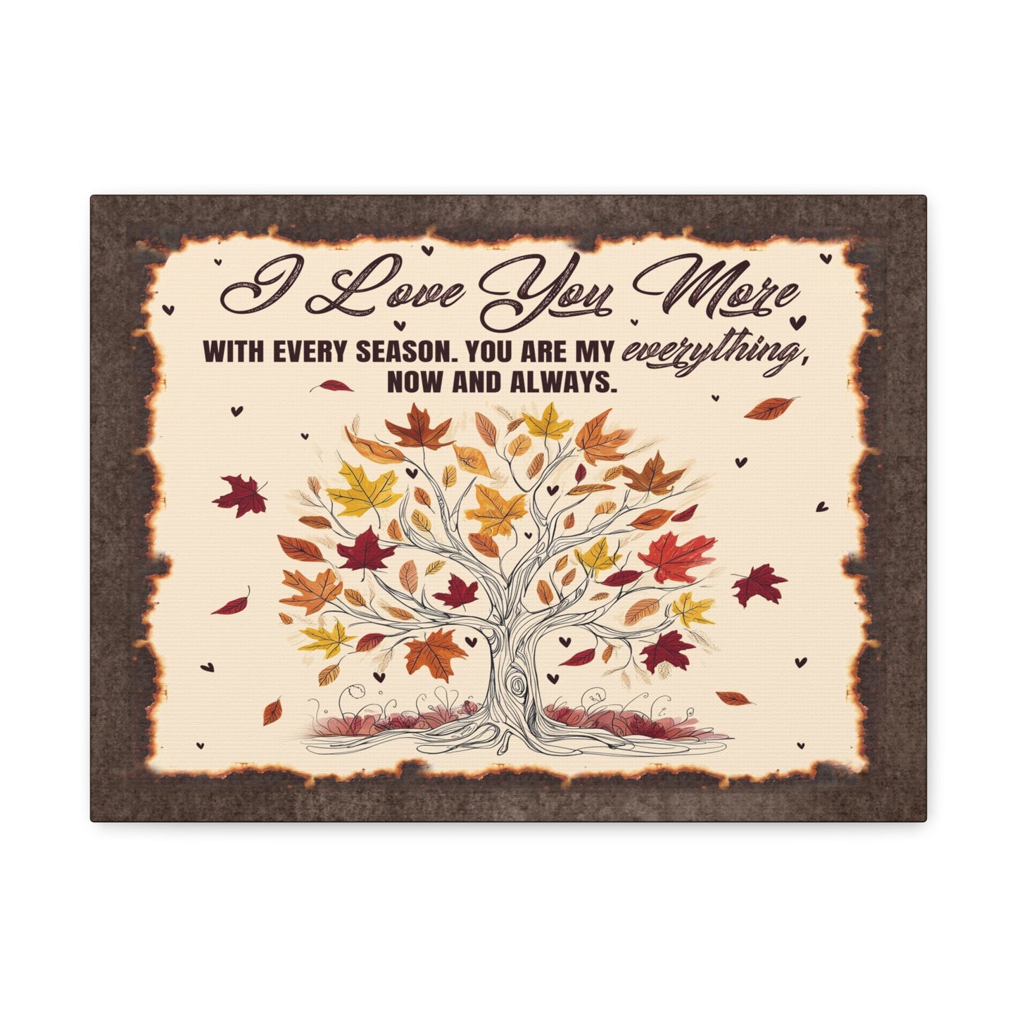 To My Wife I Love You More - Seasonal Tree of Love Canvas Wall Art - Heartfelt Gift for Every Season
