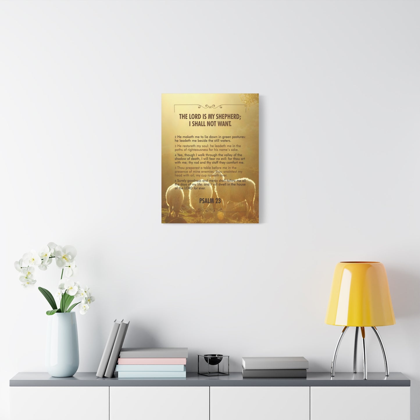 Bible Verse Canvas Lord is my Shepherd Psalm 23 Canvas Christian Home Décor Ready to Hang Scripture Wall Art