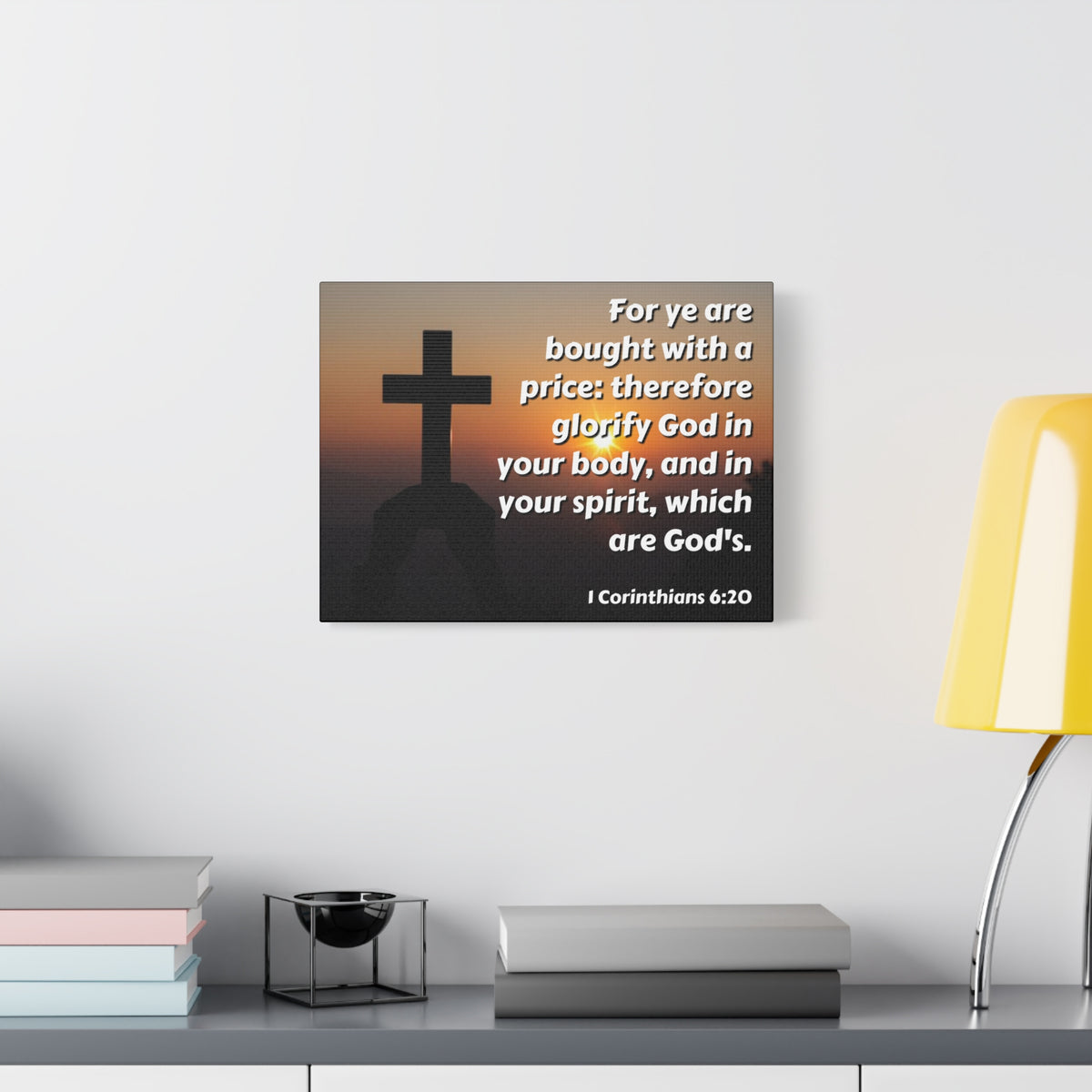 Scripture Canvas Glorify God 1 Corinthians 6:20 Christian Wall Art Bible Verse Print Ready to Hang
