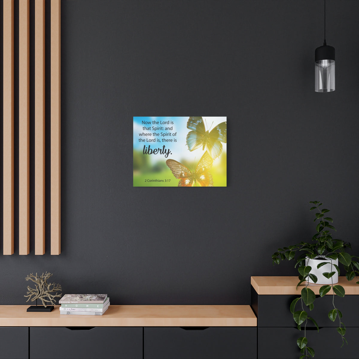 Scripture Canvas There is Liberty 2 Corinthians 3:17 Christian Wall Art Bible Verse Print Ready to Hang
