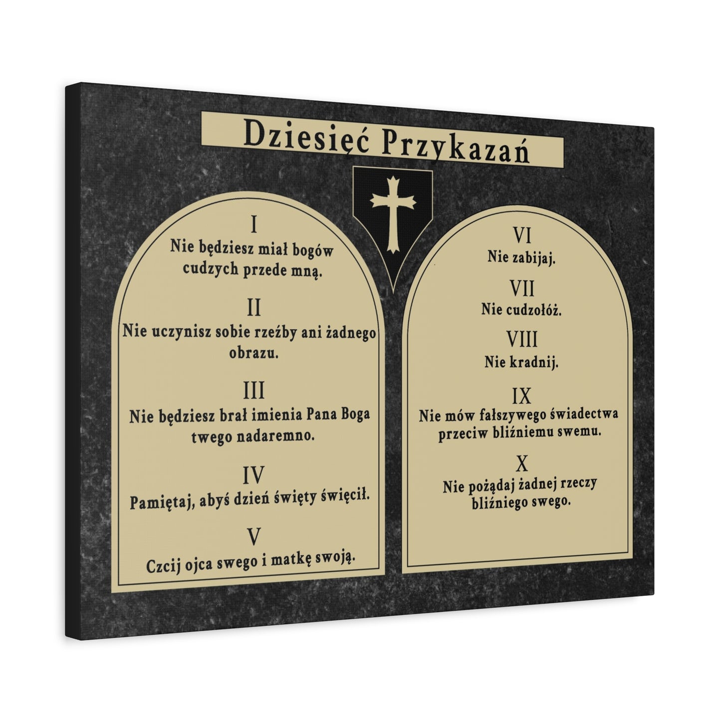 Scripture Walls Dziesięć Przykazań Ten Commandments Polish Bible Verse Canvas Christian Wall Art Ready to Hang Unframed