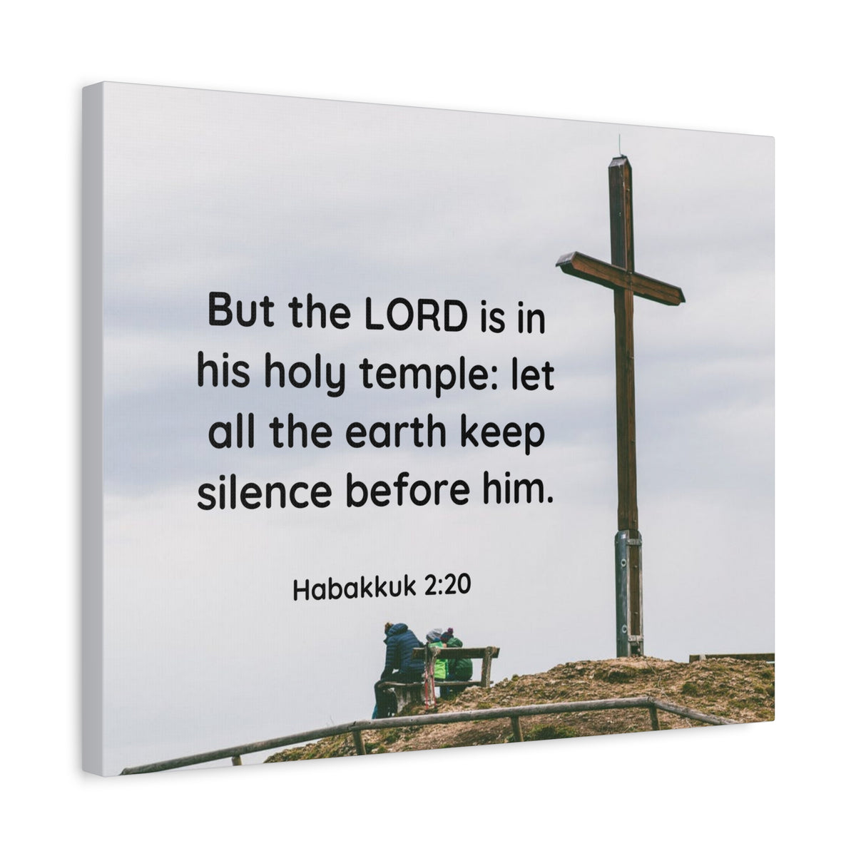 Scripture Canvas Holy Temple Habakkuk 2:20 Christian Wall Art Bible Verse Print Ready to Hang