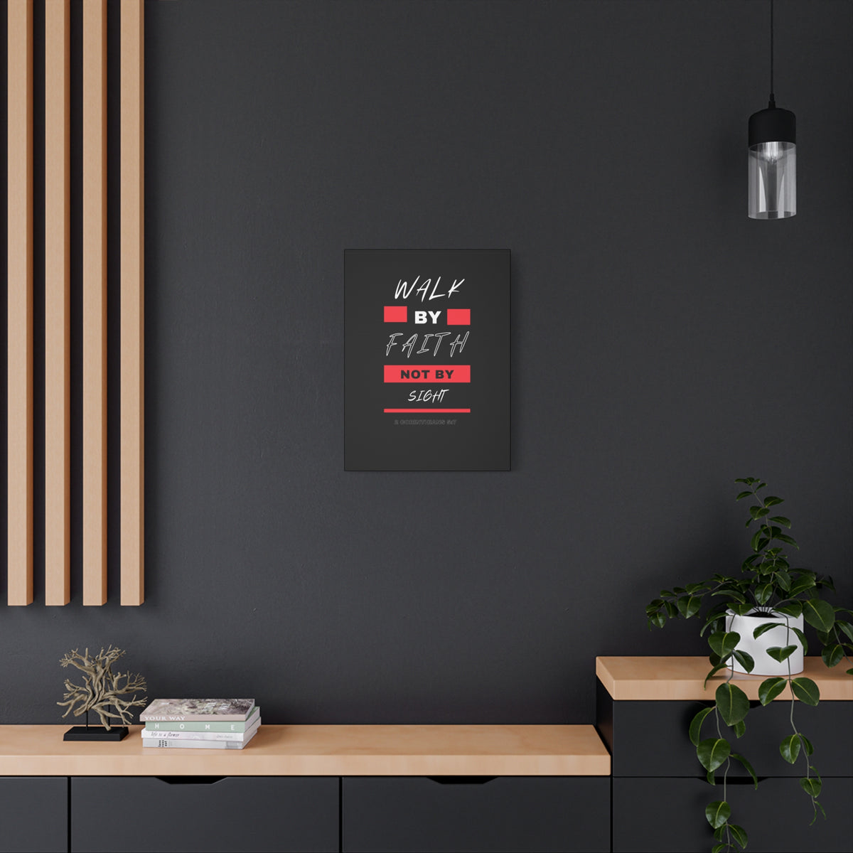 Scripture Canvas Walk By Faith 2 Corinthians 5:7 Christian Wall Art Bible Verse Print Ready to Hang