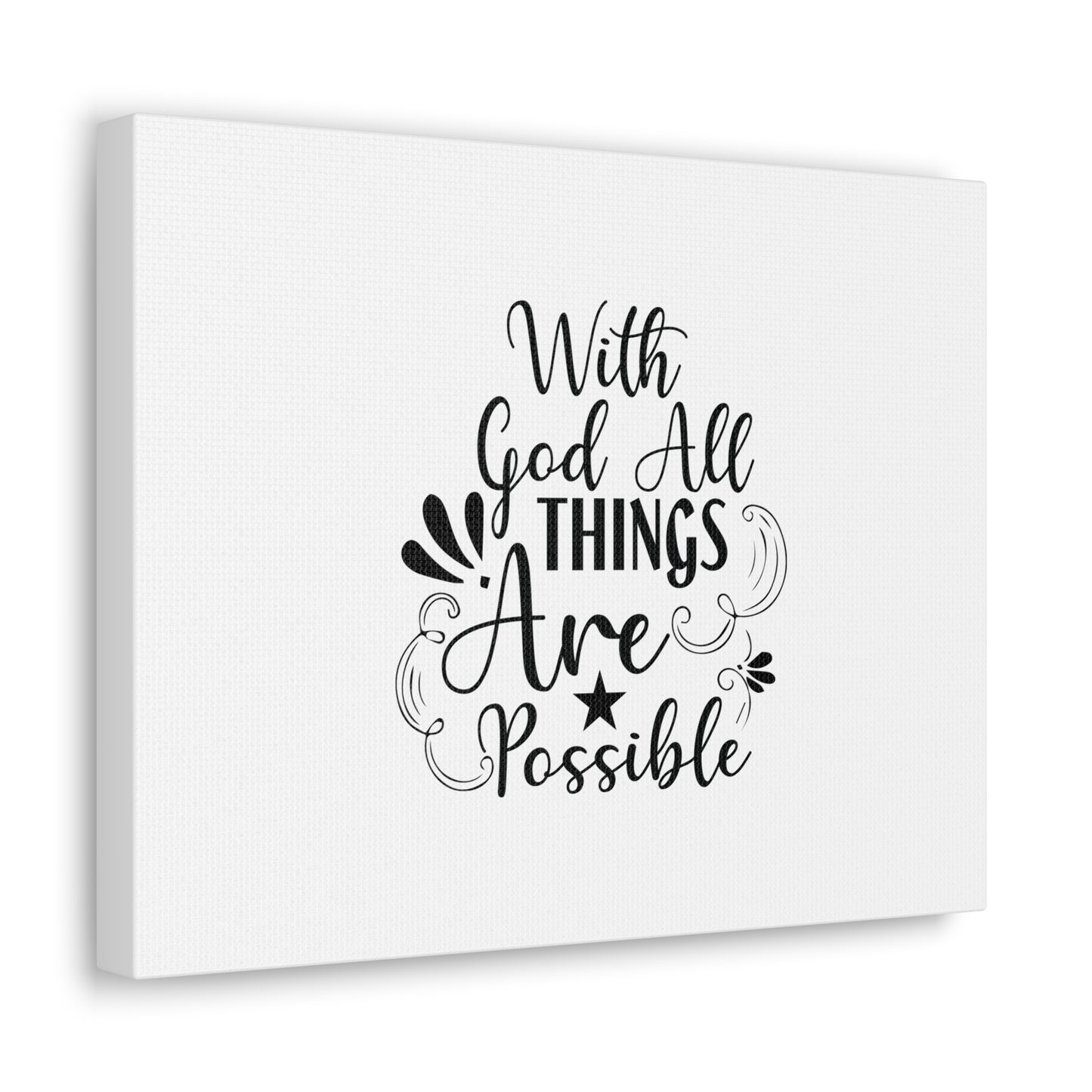 With God All Things Are Possible Matthew 19:26 Christian Wall Art Bible Verse Print Ready to Hang