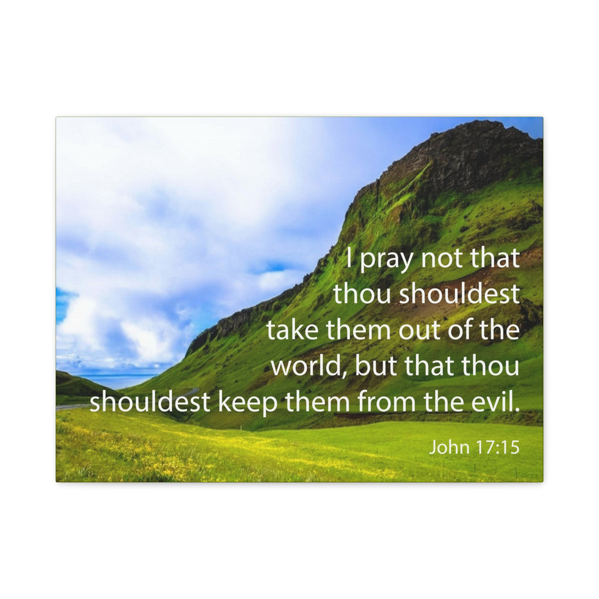 Scripture Canvas I Pray Not John 17:15 Christian Wall Art Bible Verse Print Ready to Hang