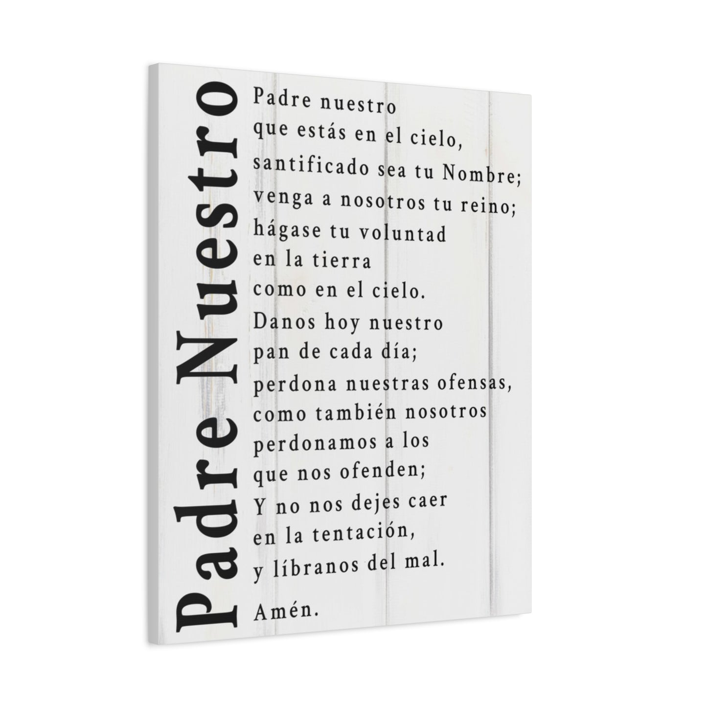 Scripture Walls Padre Nuestro Lord's Prayer Spanish White Canvas Christian Wall Art Ready to Hang UnframedCanvas Gallery Wraps