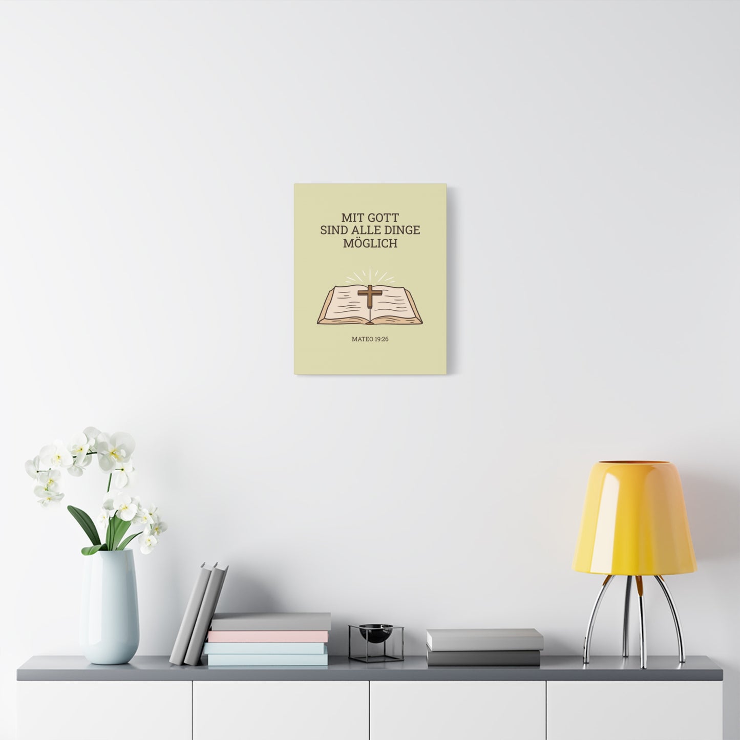 Scripture Walls Mateo 19:26 German Bible Verse Canvas Christian Wall Art Ready to Hang Unframed