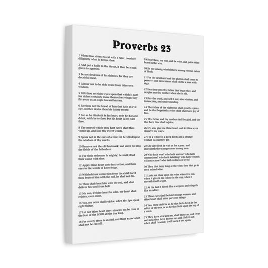 Scripture Walls Proverbs Chapter 23 White Bible Canvas Christian Wall Art Ready to Hang Unframed