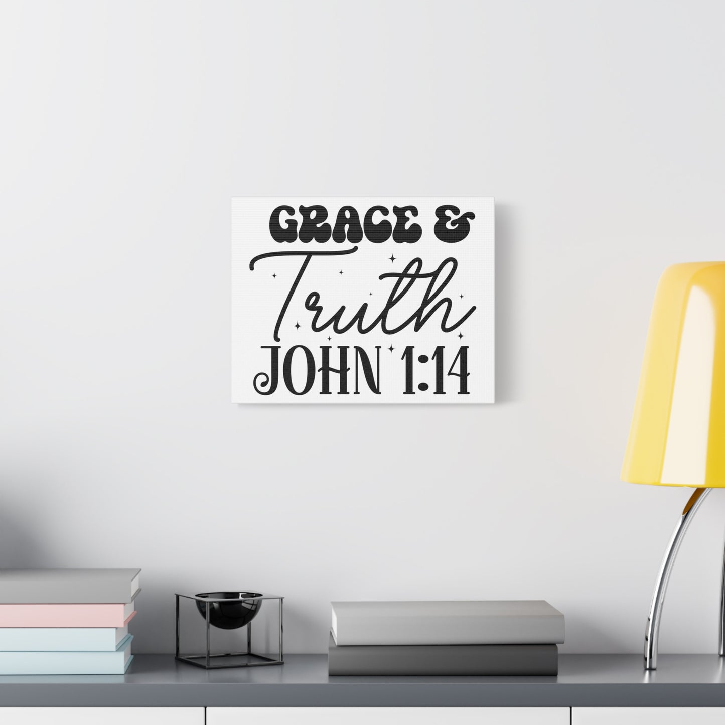 Scripture Walls John 1:14 Grace and Truth Bible Verse Canvas Christian Wall Art Ready to Hang Unframed