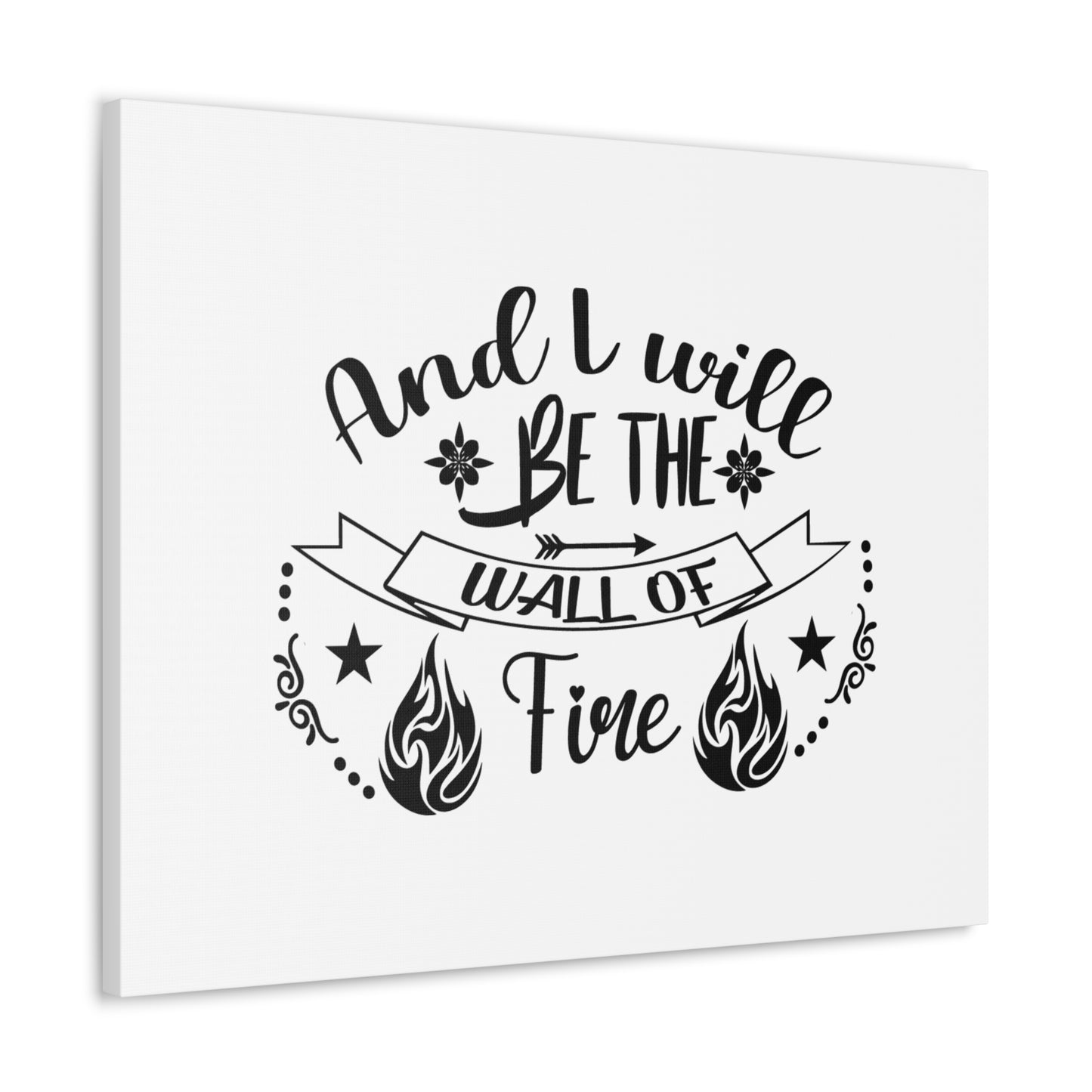 Wall Of Fire Zechariah 2:5 Christian Wall Art Bible Verse Print Ready to Hang