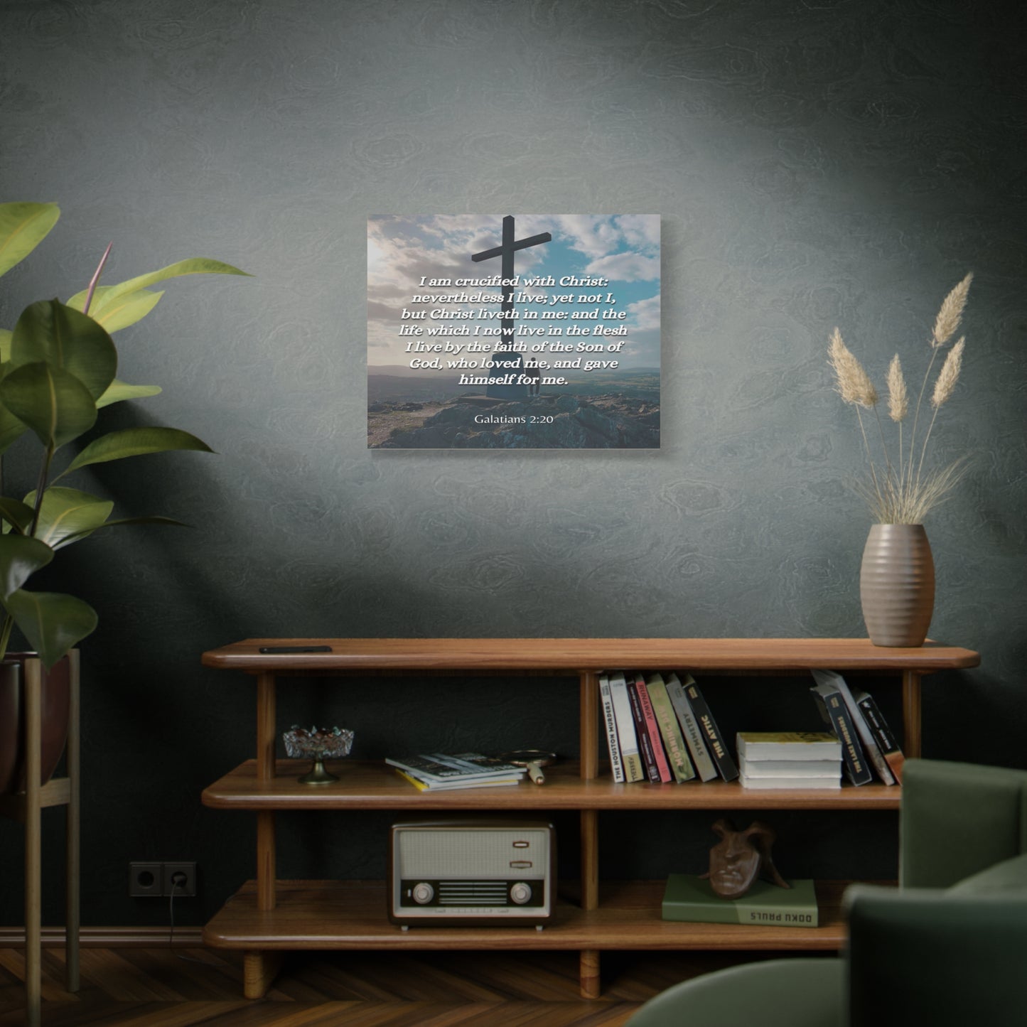 Scripture Canvas By The Faith Galatians 2:20 Christian Wall Art Bible Verse Print Ready to Hang