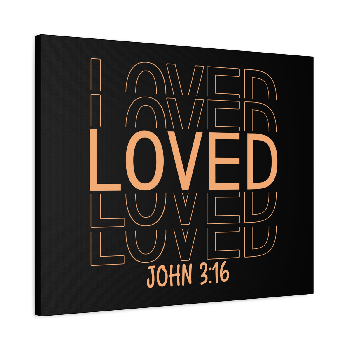 Scripture Canvas Loved John 3:16 Christian Wall Art Bible Verse Print Ready to Hang