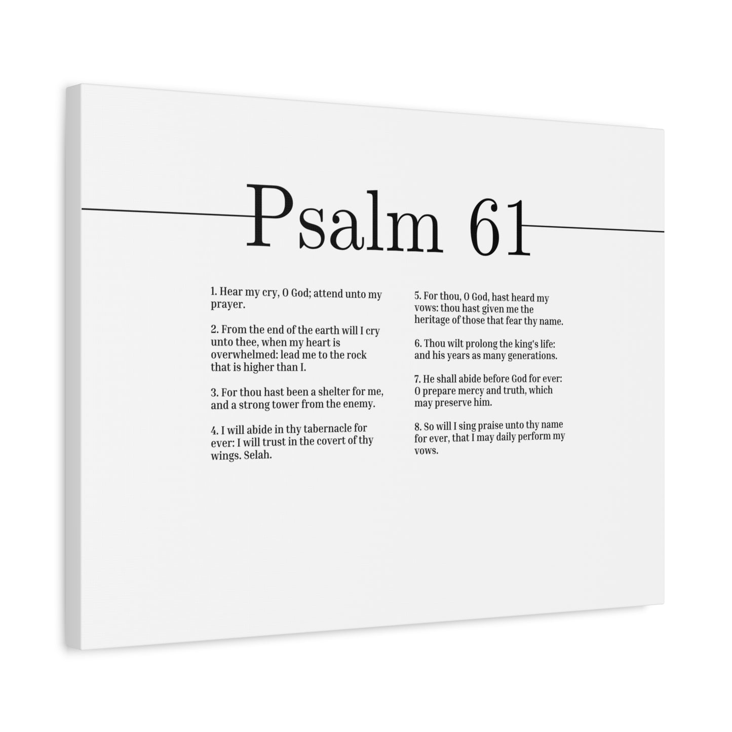 Scripture Canvas Hear My Cry, O God Psalm 61 Christian Wall Art Bible Verse Print Ready to Hang