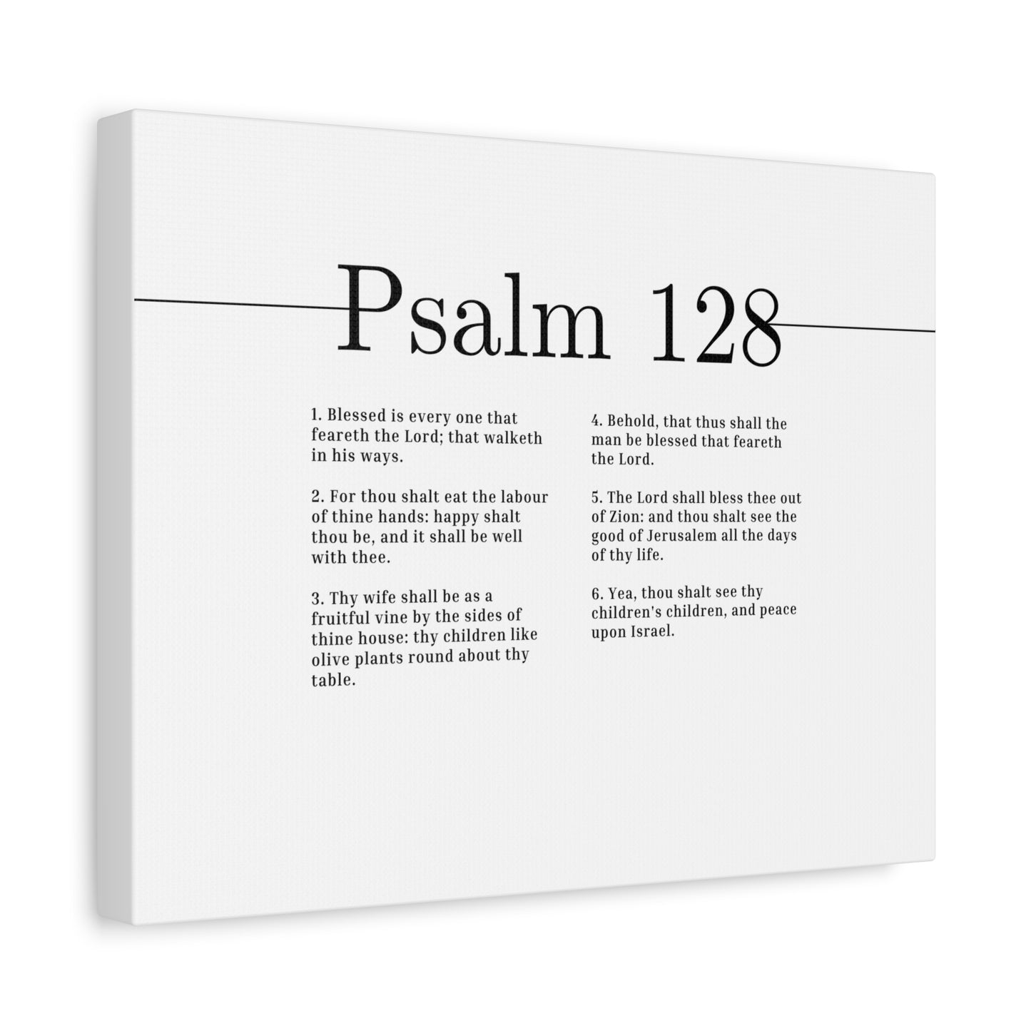 Scripture Canvas Blessed Is Every One Psalm 128 Christian Wall Art Bible Verse Print Ready to Hang
