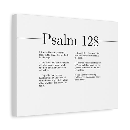 Scripture Canvas Blessed Is Every One Psalm 128 Christian Wall Art Bible Verse Print Ready to Hang