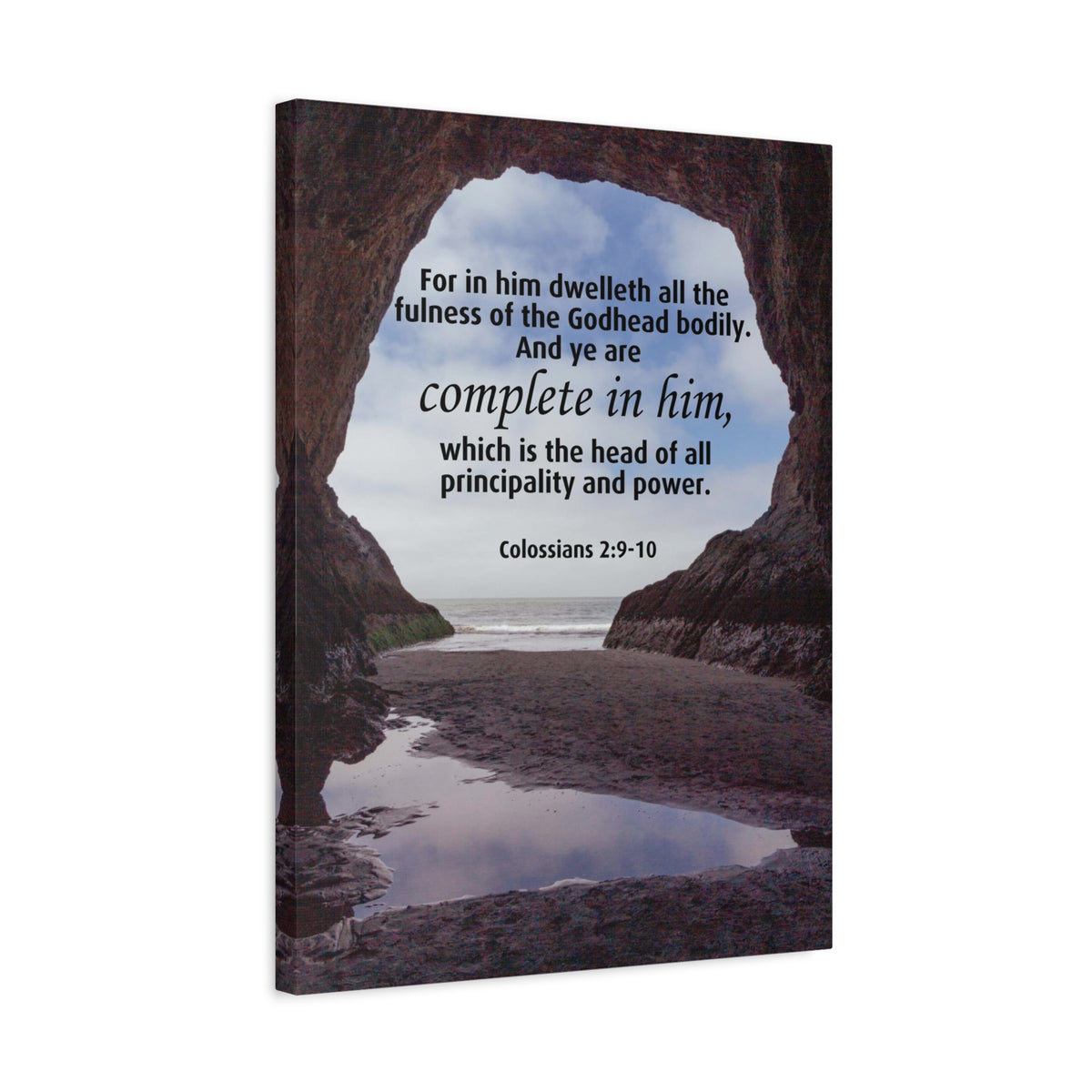 Scripture Canvas Principality and Power Colossians 2:9-10 Christian Wall Art Bible Verse Print Ready to Hang