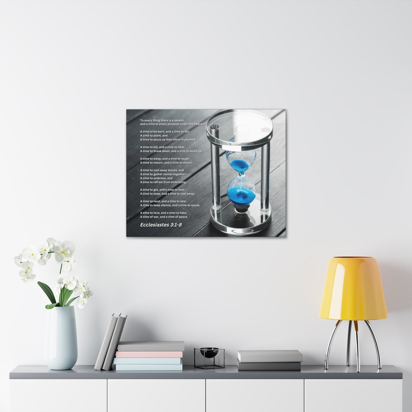 Time For Everything Hour Glass Ecclesiastes 3:3 Bible Verse Canvas Christian Wall Art Ready to Hang