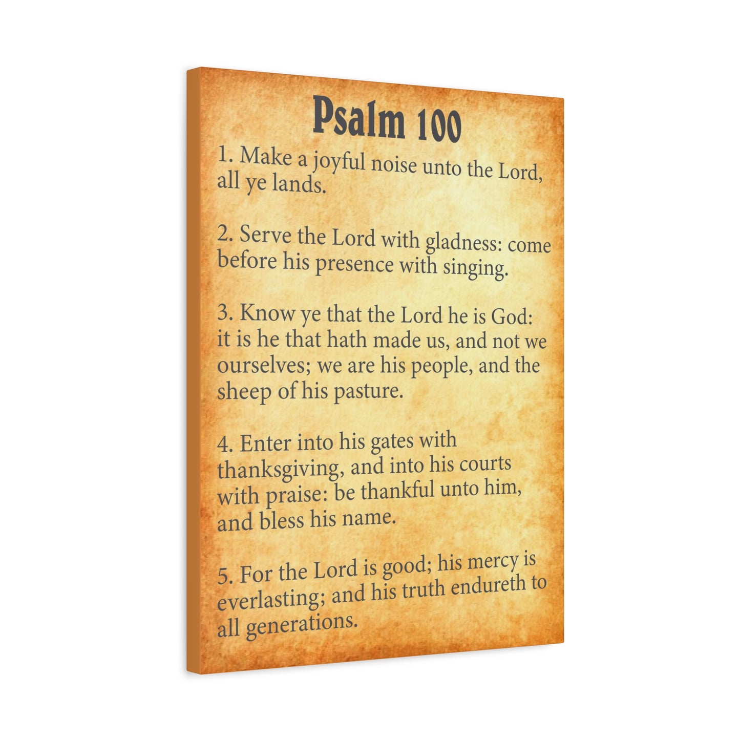 Scripture Walls Psalm 100 Gold Bible Chapter Canvas Christian Wall Art Ready to Hang