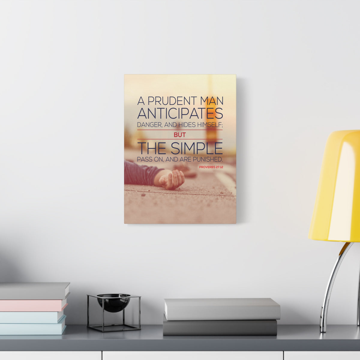 Scripture Canvas A Prudent Man Proverbs 27:12 Christian Wall Art Bible Verse Print Ready to Hang