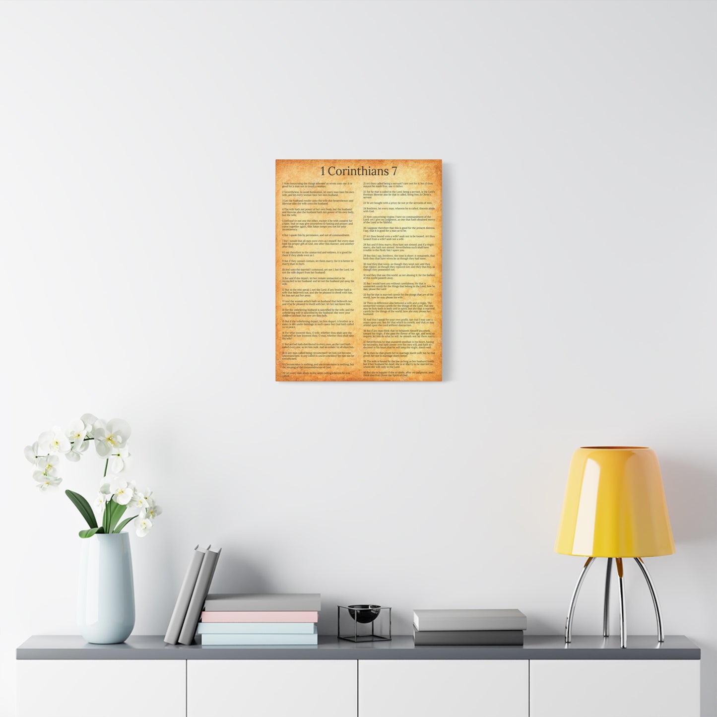 Scripture Walls 1 Corinthians 7 Marriage Chapter Gold Christian Wall Art Print Ready to Hang Unframed