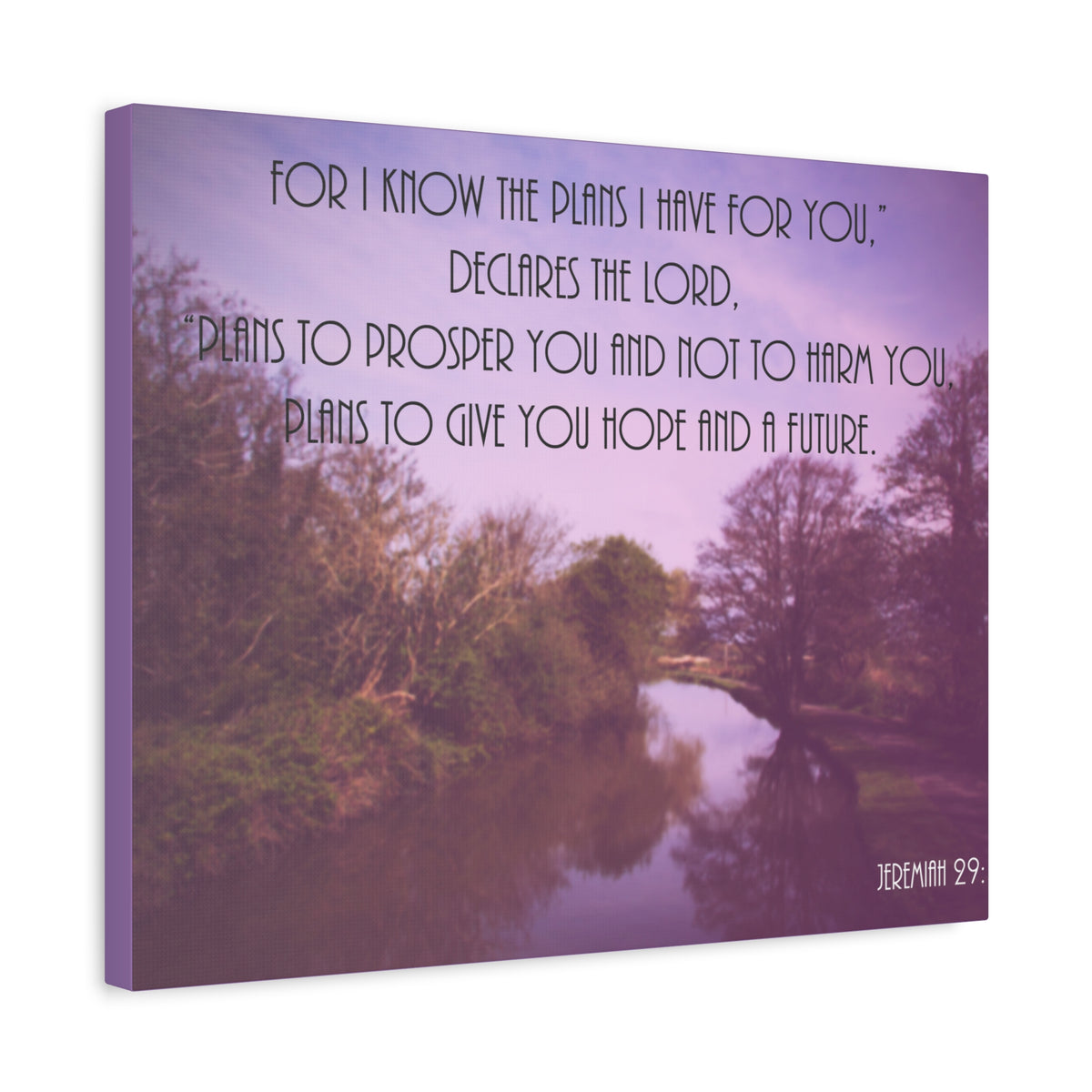 Scripture Canvas Declares The Lord Jeremiah 29:11 Christian Wall Art Bible Verse Print Ready to Hang