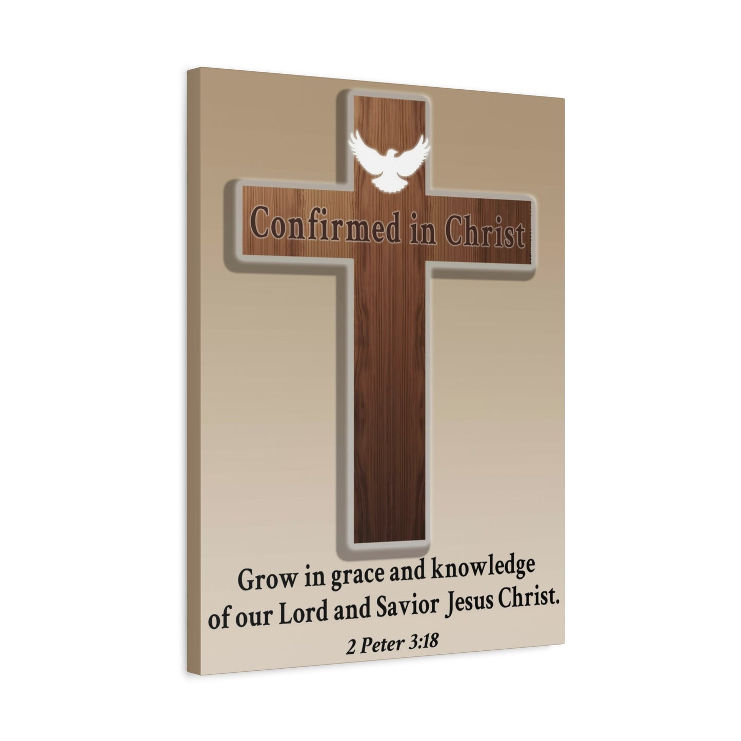 Scripture Walls 2 Peter 3:18 Confirmed in Christ Cross Bible Canvas Christian Wall Art Ready to Hang Unframed