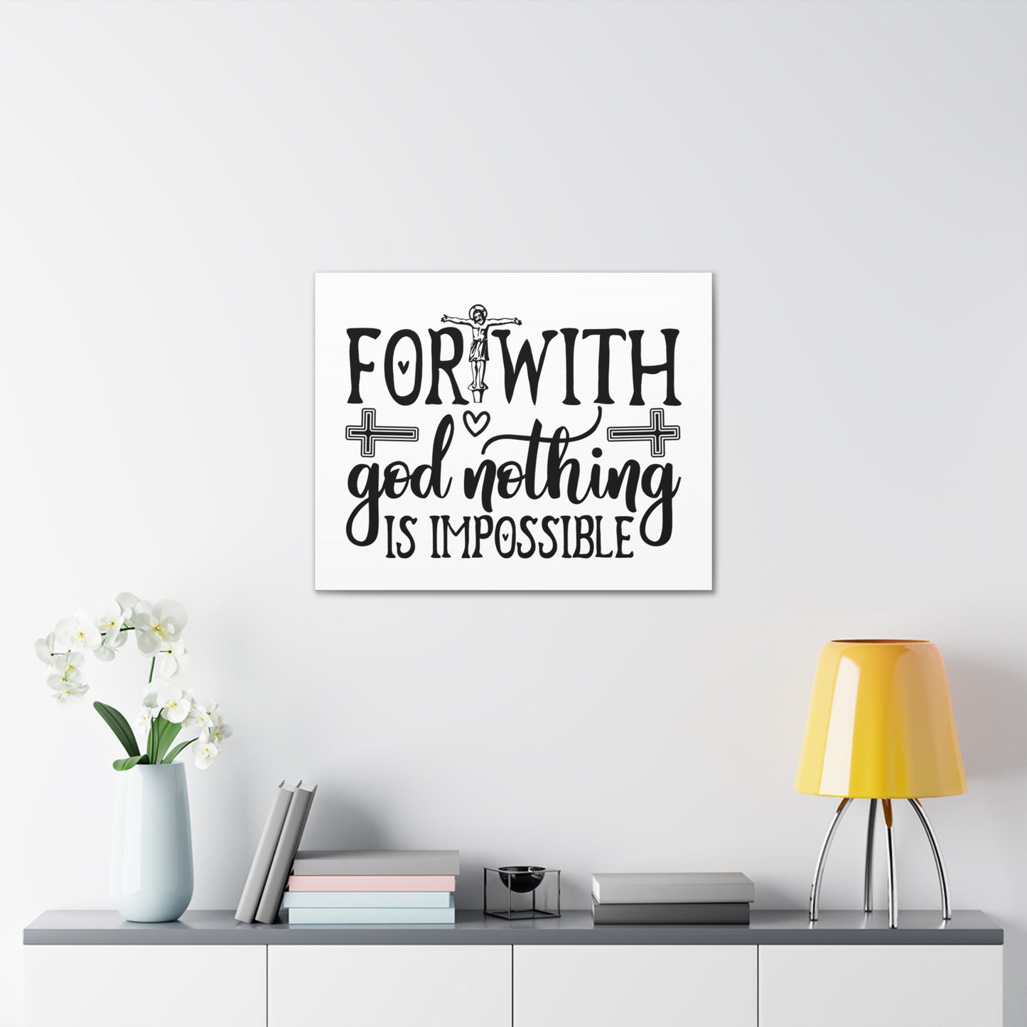 With God Nothing Is Impossible Luke 1:37 Christian Wall Art Print Ready to Hang