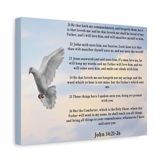Scripture Walls John 14:21-26 KJV Christian Wall Art Print Ready to Hang Unframed