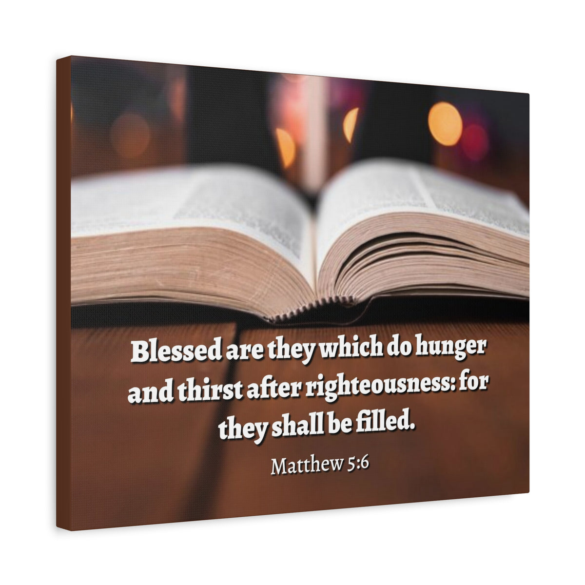 Scripture Canvas Be Filled Matthew 5:6 Christian Wall Art Bible Verse Print Ready to Hang