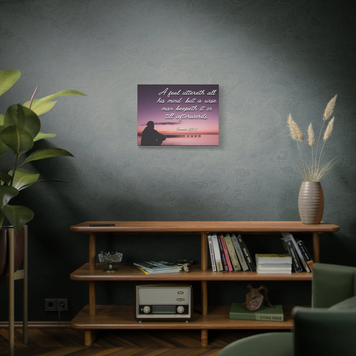 Scripture Canvas A Wise Man Proverbs 29:11 Christian Wall Art Bible Verse Print Ready to Hang
