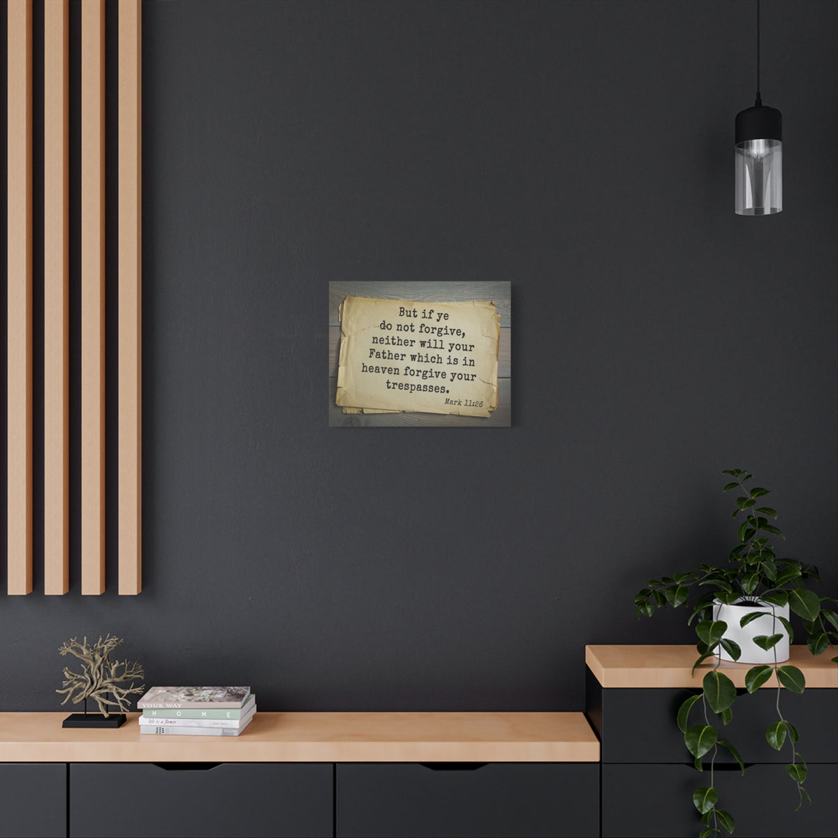 Scripture Canvas Father Which Is In Heaven Mark 11:26 Christian Wall Art Bible Verse Print Ready to Hang